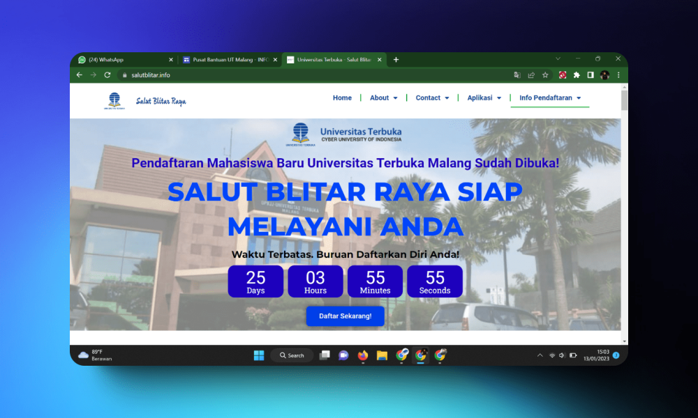 Buat Website Pendaftaran Kampus